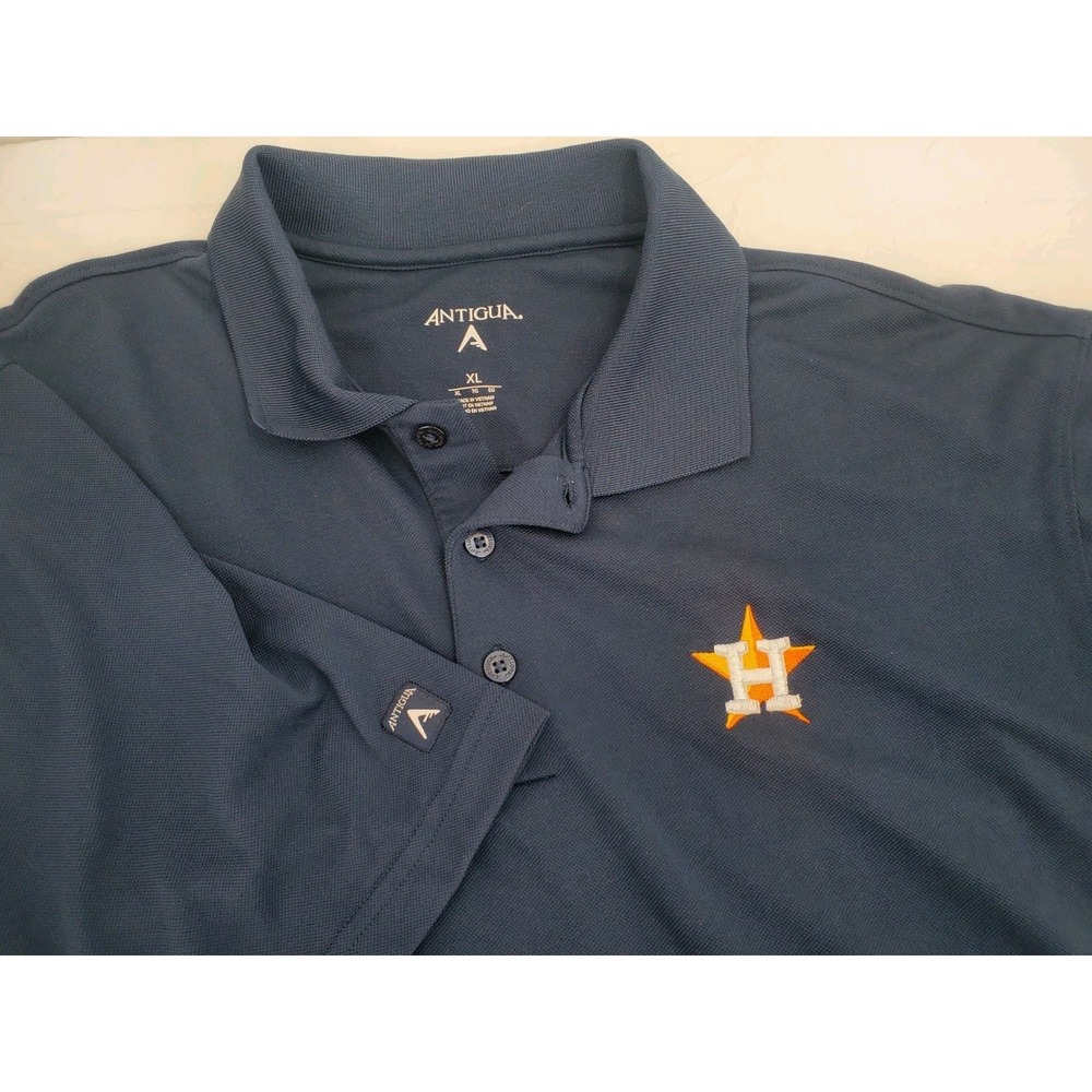Houston Astros Antigua Navy Golf Polo Shirt Embroidered Logo Men's Size XL